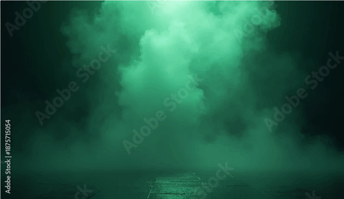 Abstract dark clouds and rays of light pierce the night sky through a storm of blue fog and smoke to create a dramatic nature backdrop with a motion texture of weather in the cloudscape