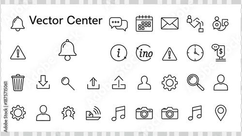 Collection of Simple Line Icons for Various Uses.