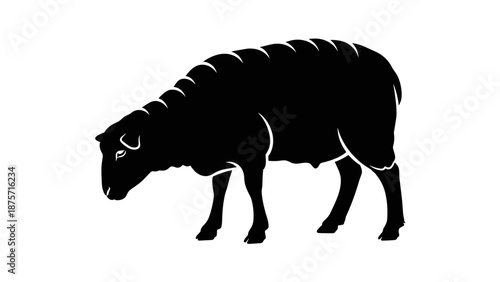 Black Bison Silhouette Profile View 1.