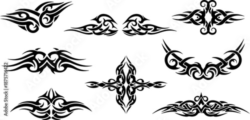Tribal Tattoo Symbol Collection Set