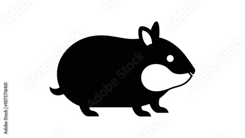 Black Silhouette of a Rabbit.