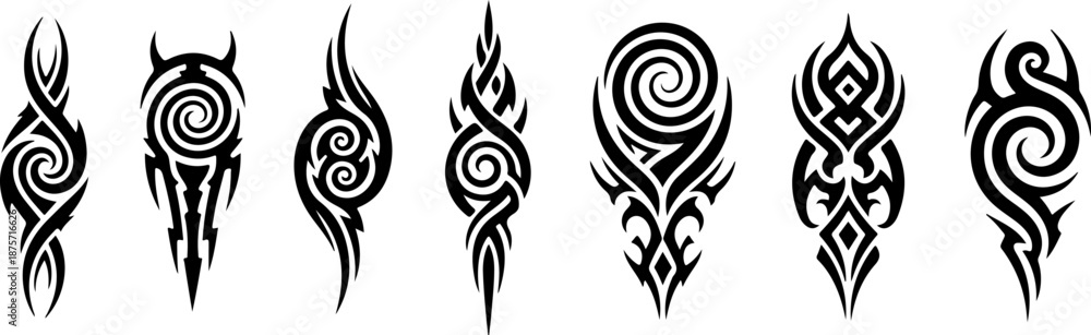 Fototapeta premium Tribal Tattoo Symbol Collection Set