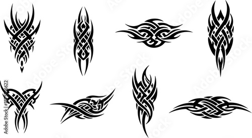 Tribal Tattoo Symbol Collection Set