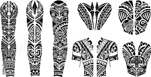 Tribal Tattoo Symbol Collection Set