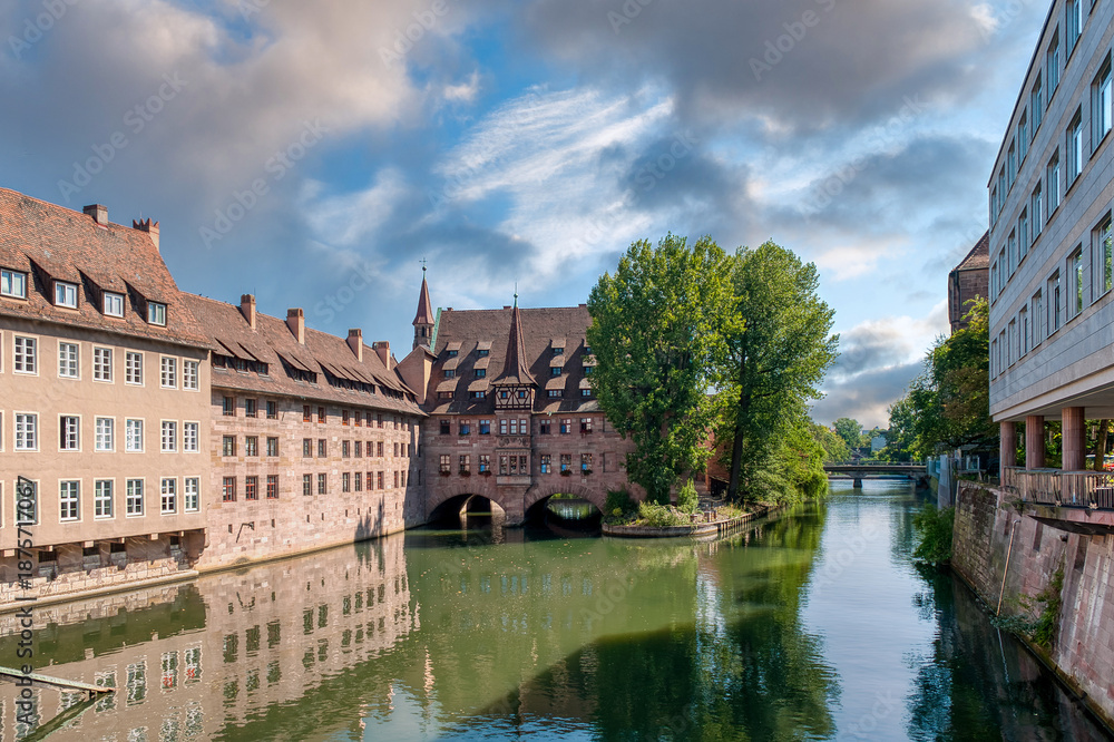 Fototapeta premium Nuremberg, a city in northern Bavaria, is distinguished by its medieval architecture, Germany