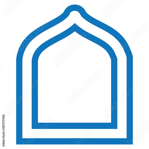 Blue arch shaped frame icon graphic element design template  simple and modern
