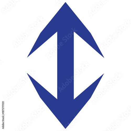 Blue anchor symbol icon graphic design element for navigation or maritime concepts  simple vector logo