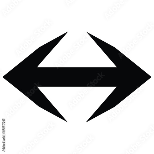 Black arrow pointing both ways symbol for opposite directions or choices  simple shape