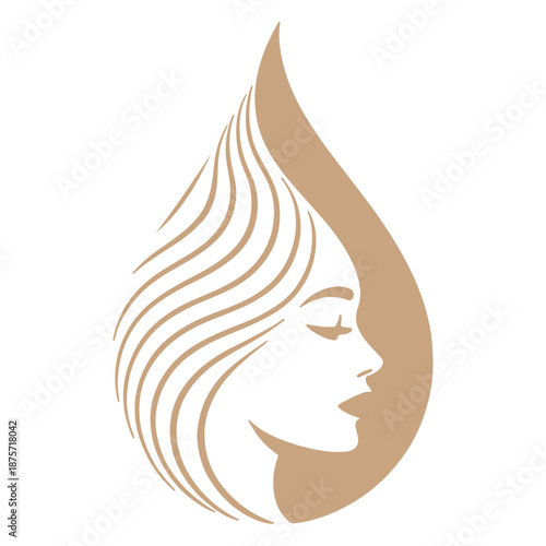 Silhouette of a woman with long hair