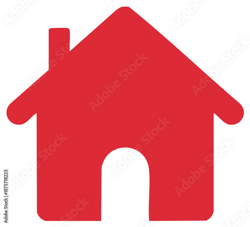 Vibrant Red House Symbol Stands Tall Representing Home Ownership or Real Estate Prospects