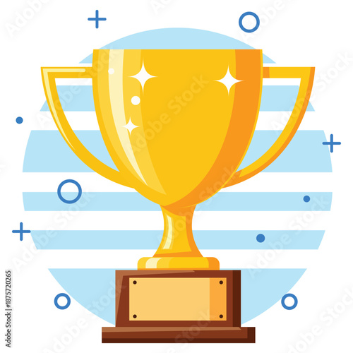 Winner Trophy Achievement and Success Concept Illustration