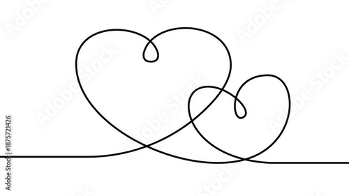 Heart Love Symbol Line Illustration Animation, Minimal Heart Line Animation