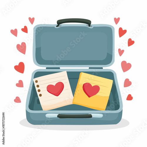 A pair of love notes is tucked into a lunchbox, surprising a partner at work on Valentine�s Day.