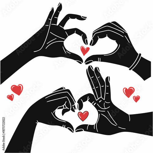 Hands forming hearts