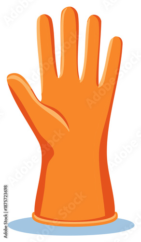 Bright Orange Household Cleaning Glove Ready for Work