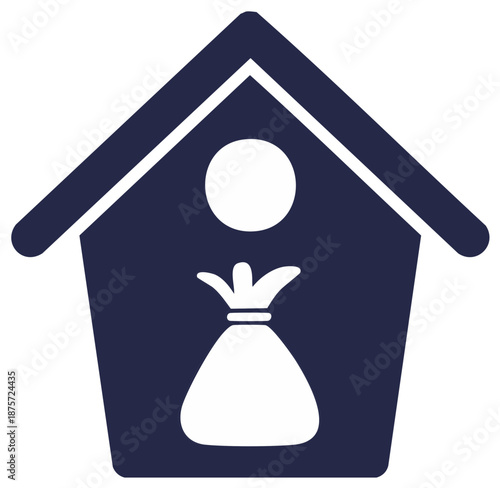 Shelter symbol representing savings investments and home finances simple vector