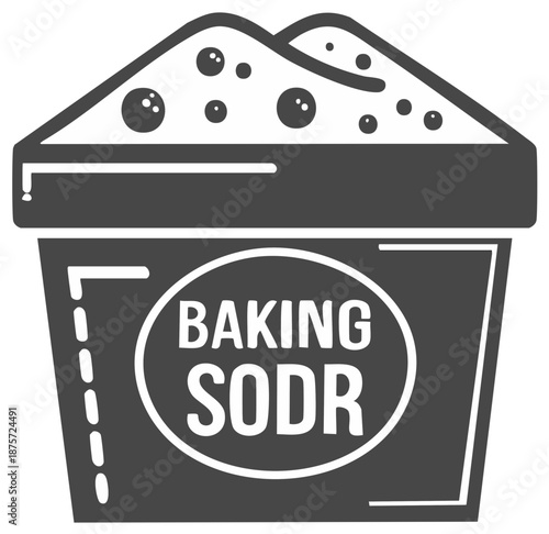 Simple glyph icon of an open box of baking soda. Vector illustration of a household cooking ingredient.