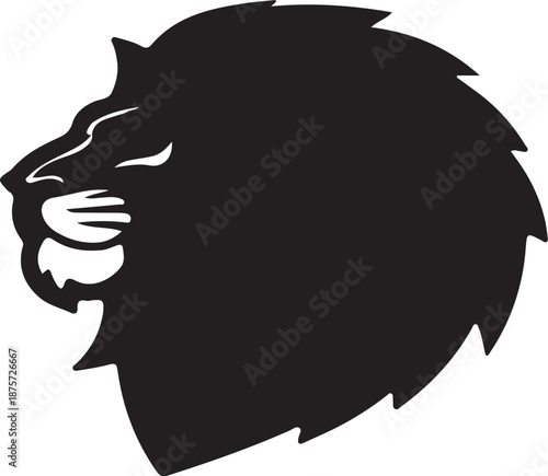 Wolf and black cat head silhouette vector illustration