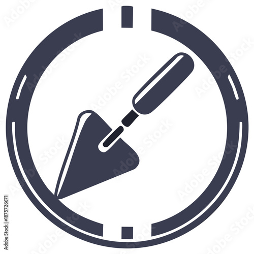 Trowel Construction Tool within Circular Icon Design for Building Projects