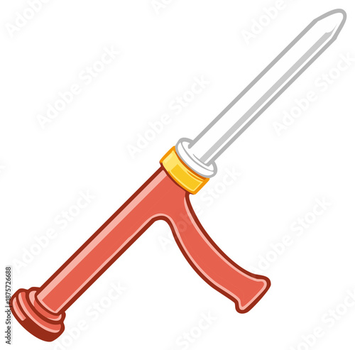 Cartoon sealant gun construction tool for caulking or insulation work on building or home repair