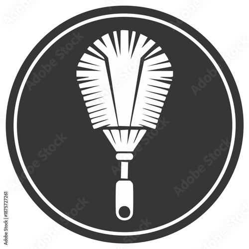 Feather Duster Icon Design - Cleaning Equipment Pictogram for Dusting Tasks, Home Hygiene