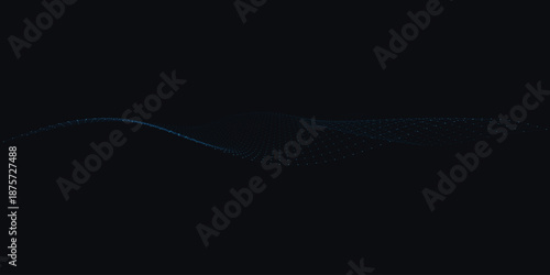 Futuristic vibrant blue digital abstract wave grid network glowing illustrating dynamic big data flow AI neural