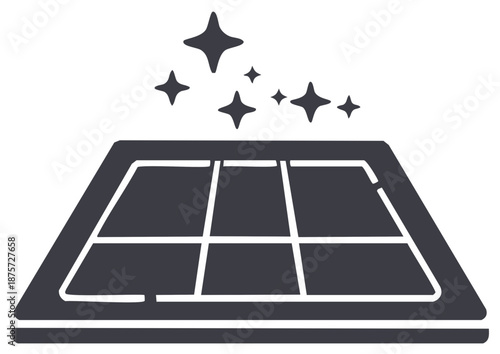 Simple flat icon of a sparkling clean tile floor for cleaning and hygiene concepts