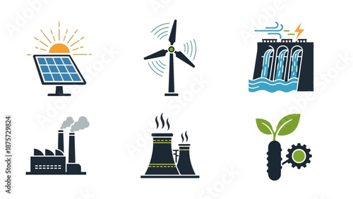 vector set of wind turbines