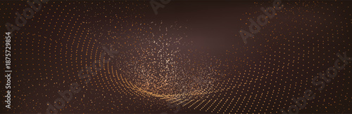 Abstract Music background. Big Data Particle Flow Visualisation chemical industry. Science infographic futuristic illustration. Sound wave. Premium background design with mocha mousse sound wave