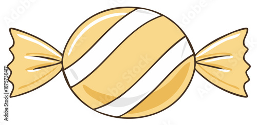 Wrapped Candy Delight Round Sweet Treat with Striped Pattern Holiday Snack