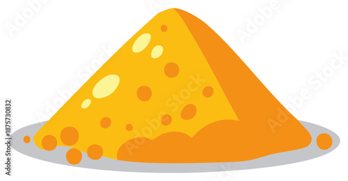Cartoon Swiss Cheese Triangle on Plate Flat Style, Food Illustration, Dairy Products, Isolated