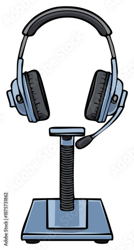 Cartoon Gaming Headset with Microphone on Stand Audio Equipment Accessory