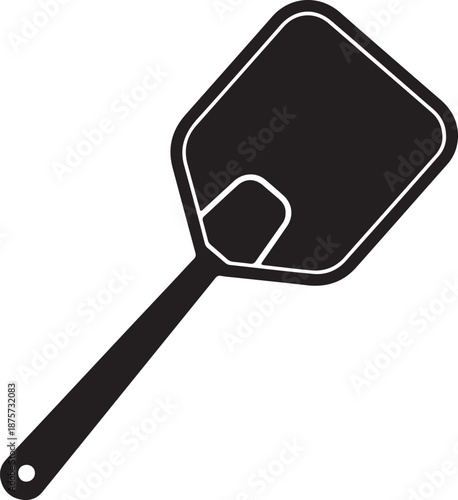 Black silicone spatula with handle