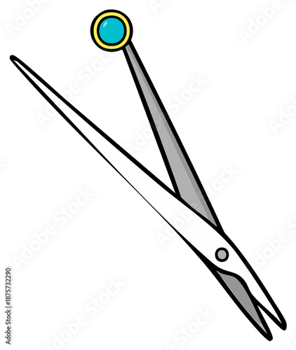 Stylized illustration of a sewing tool