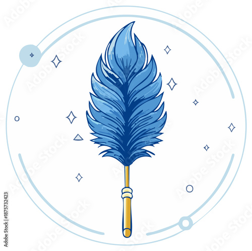 Illustration of a Feather Duster with Sparkle Accents Cleaning Supply for Hygiene