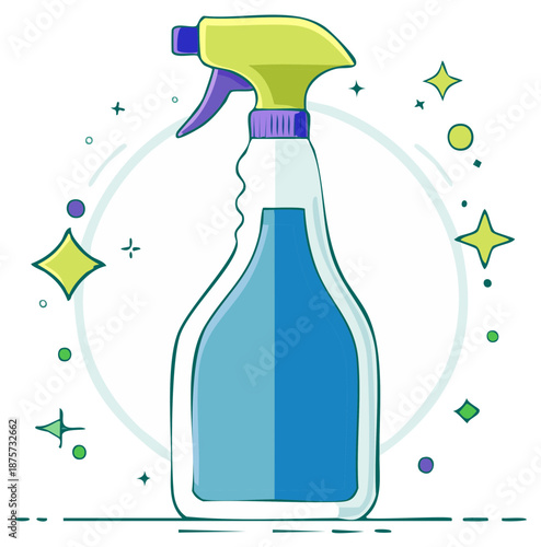 Illustration of Cleaning Spray Bottle