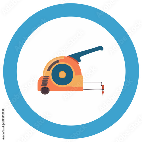 Open reel long tape measure tool icon for surveying and construction work