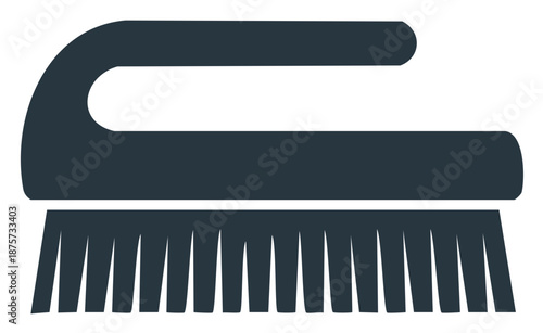Cleaning brush illustration dark grey silhouette
