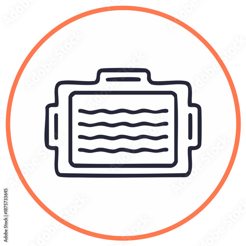 Hand Drawn Doodle Icon of a Casserole Dish for Baking Homemade Meals