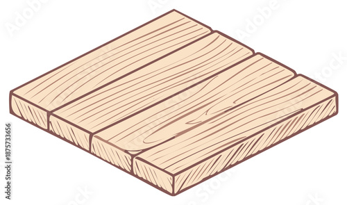 Isometric wooden plank surface textured background abstract minimal design