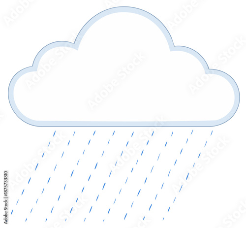 Cloud with Rain Drops Illustration Cartoon Rainy Weather Element