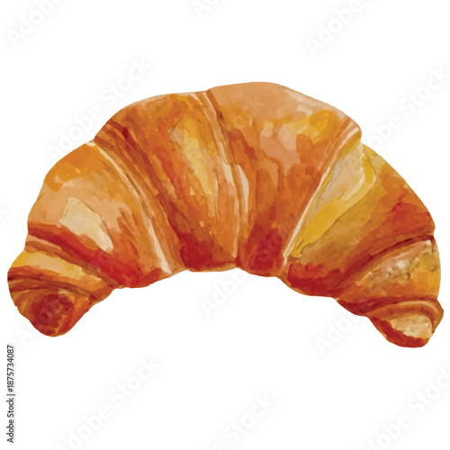 Fresh Buttery Croissant Isolated on White Background for Bakery and Cafe Advertising