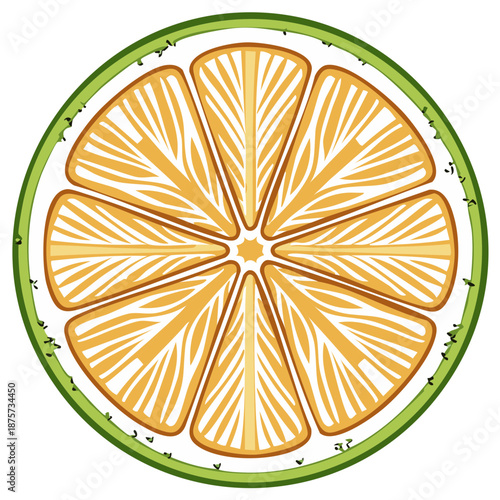 Vibrant citrus fruit slice illustration healthy fresh food cross section design