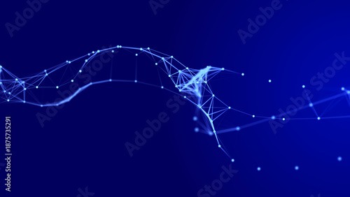 Картината върху платно Lines transmit silent codes through a luminous matrix