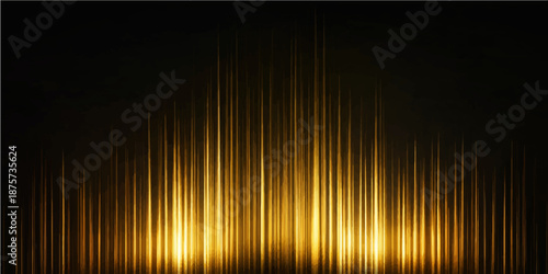 Abstract golden background with a spotlight effect features glowing digital waves and tech lines on a dark texture backdrop for a bright energy wallpaper design