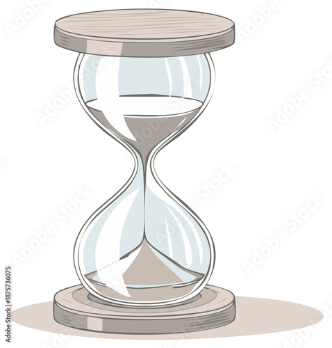 Elegant Hourglass Illustration with Flowing Sand Symbolizing Time Passing Steadily