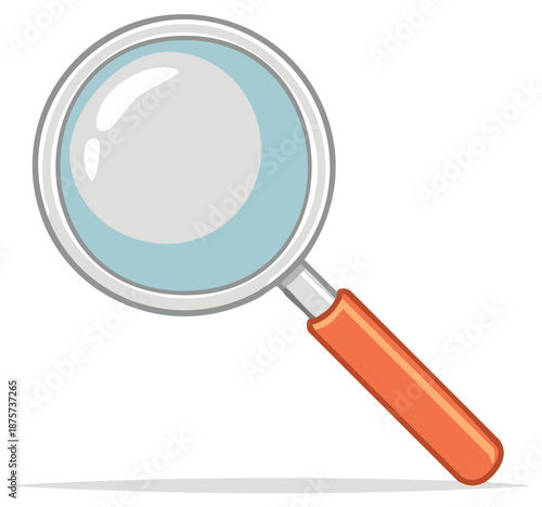 Cartoon Magnifying Glass with Orange Handle