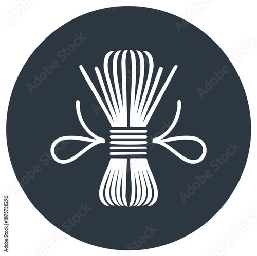 Wheat Bundle Icon Design in a Dark Blue Circle