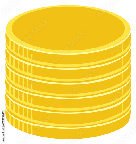 Stack of Gold Coins Cash Money Wealth Investments Earnings Illustration