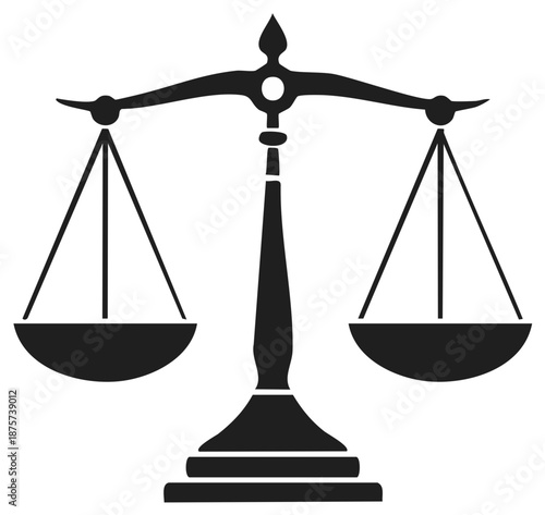Justice Scales Icon, Vector Illustration, Law and Order Concept